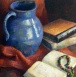 30. ALEEN AKED. [Still-life with blue jug, books & beads]. 