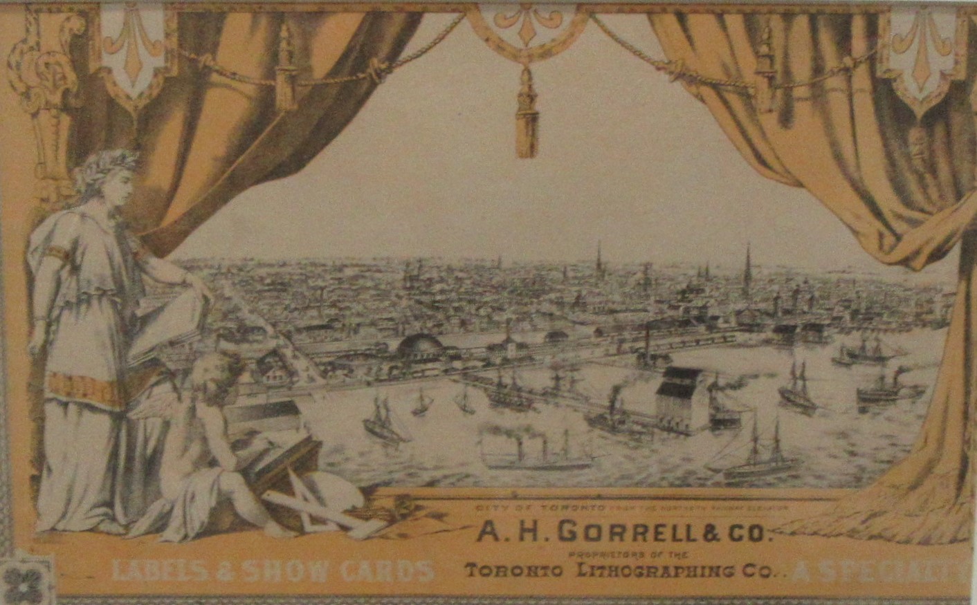 A.H.GORRELL & CO., PROPRIETORS OF TORONTO LITHOGRAPHING CO. City Of Toronto From The Northern Railway Elevator. lithograph